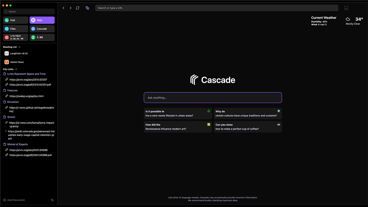 Cascade preview