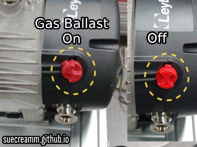 Scroll-pump&rsquo;s-dial &ldquo;Gas ballast on and off&rdquo;