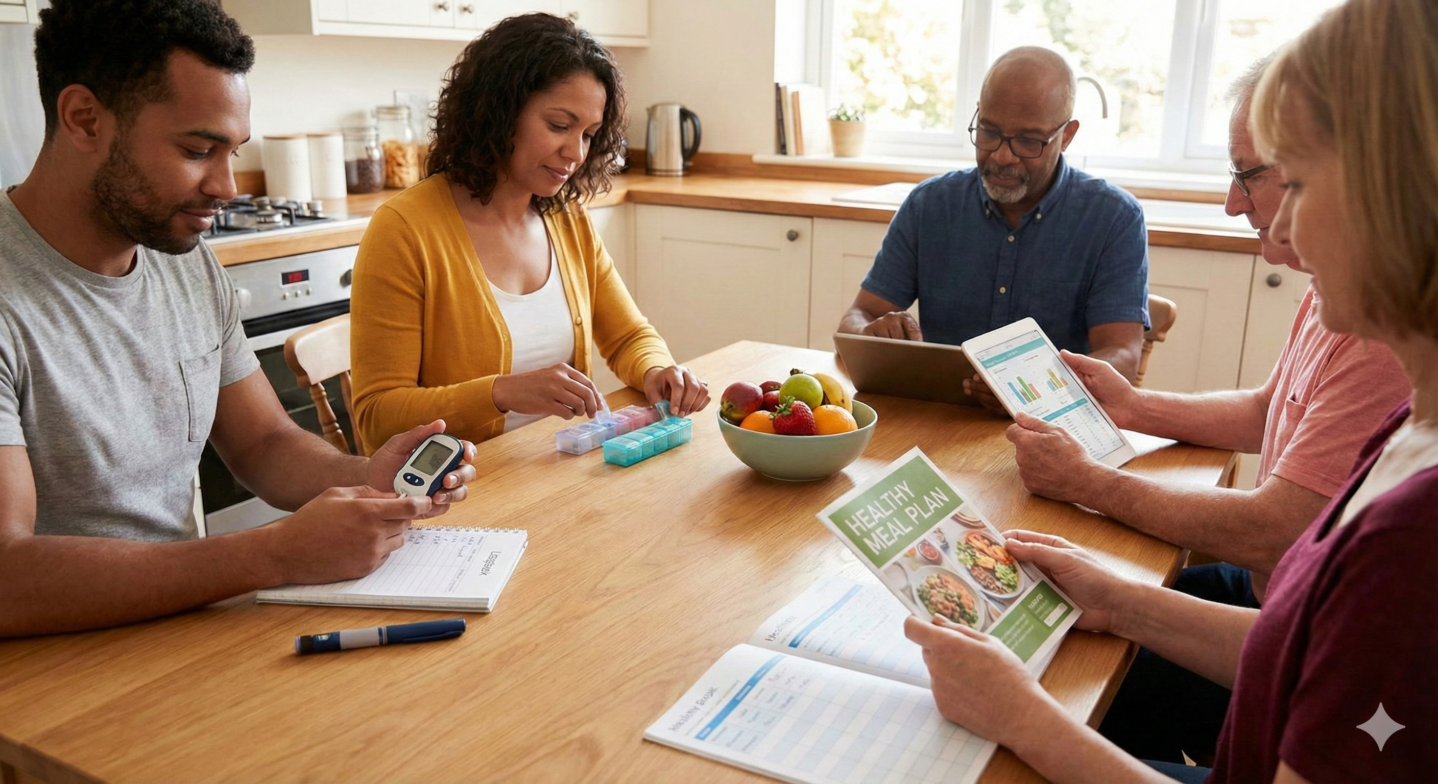 Blood glucose monitoring device with healthy food