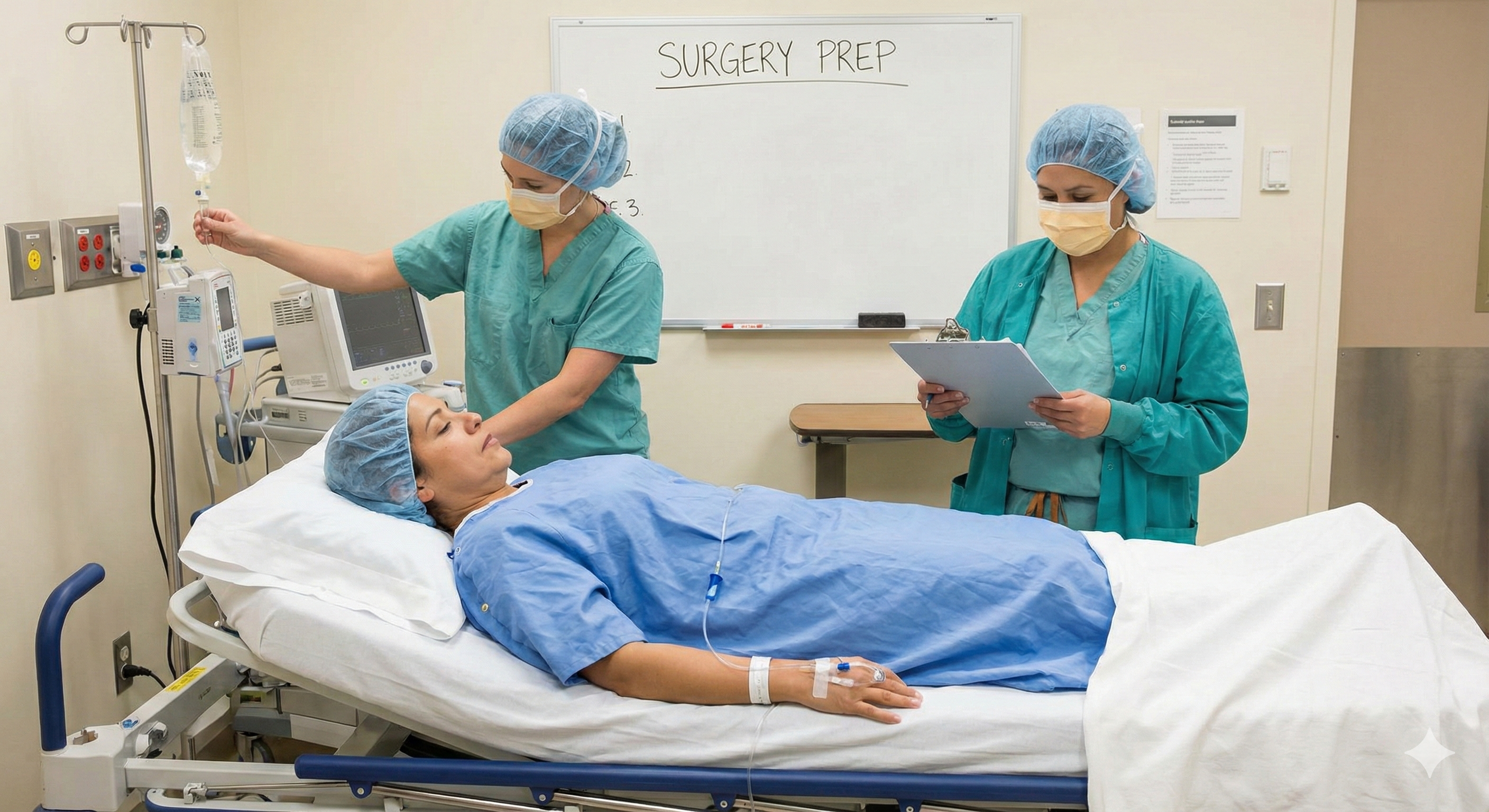 Surgical team preparing for operation