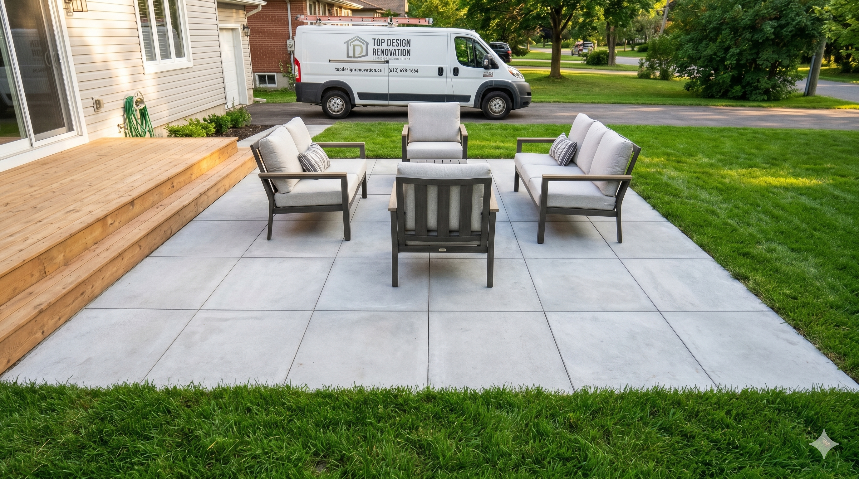 Interlock steps and landing Ontario — front entrance