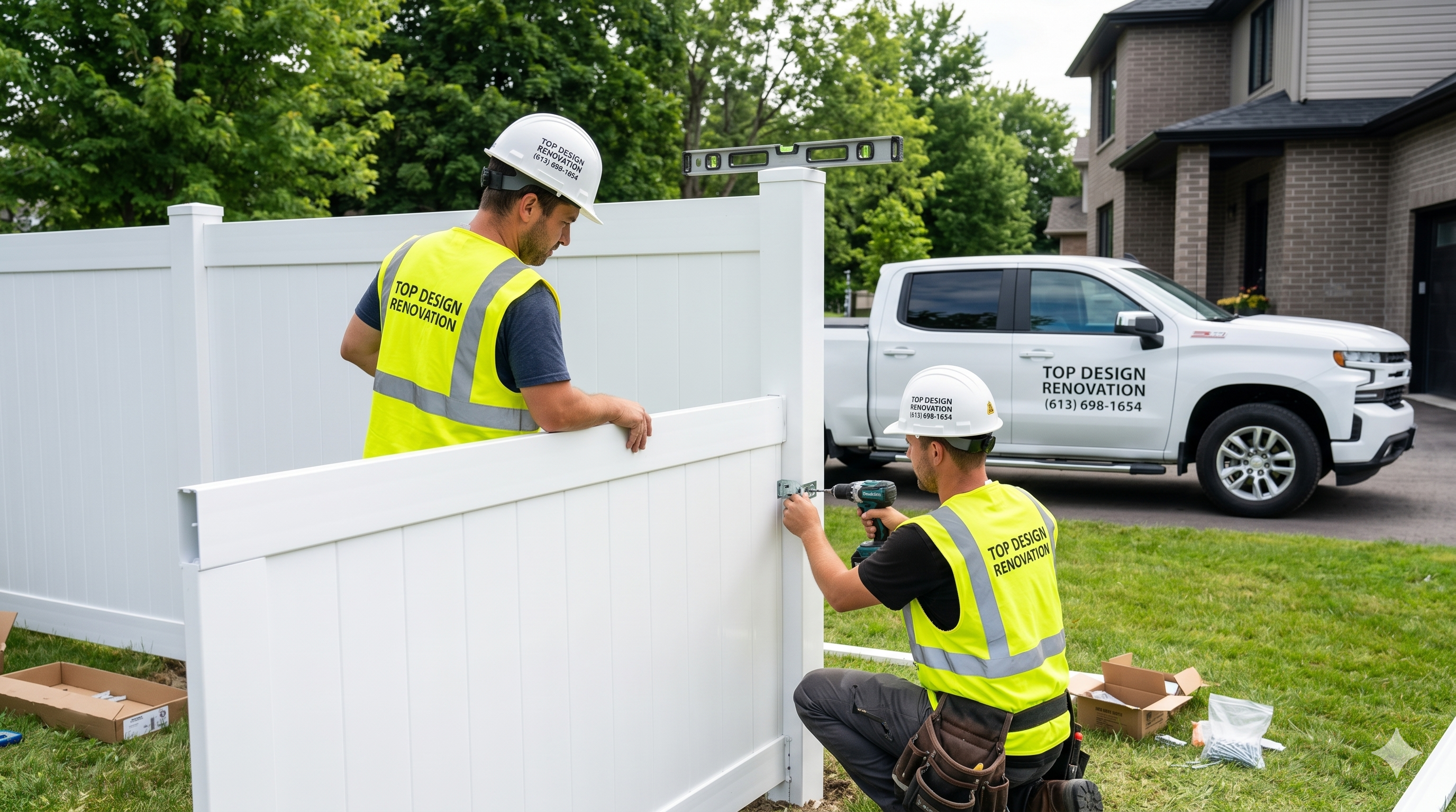 Fence and deck installation — backyard Ontario Canada