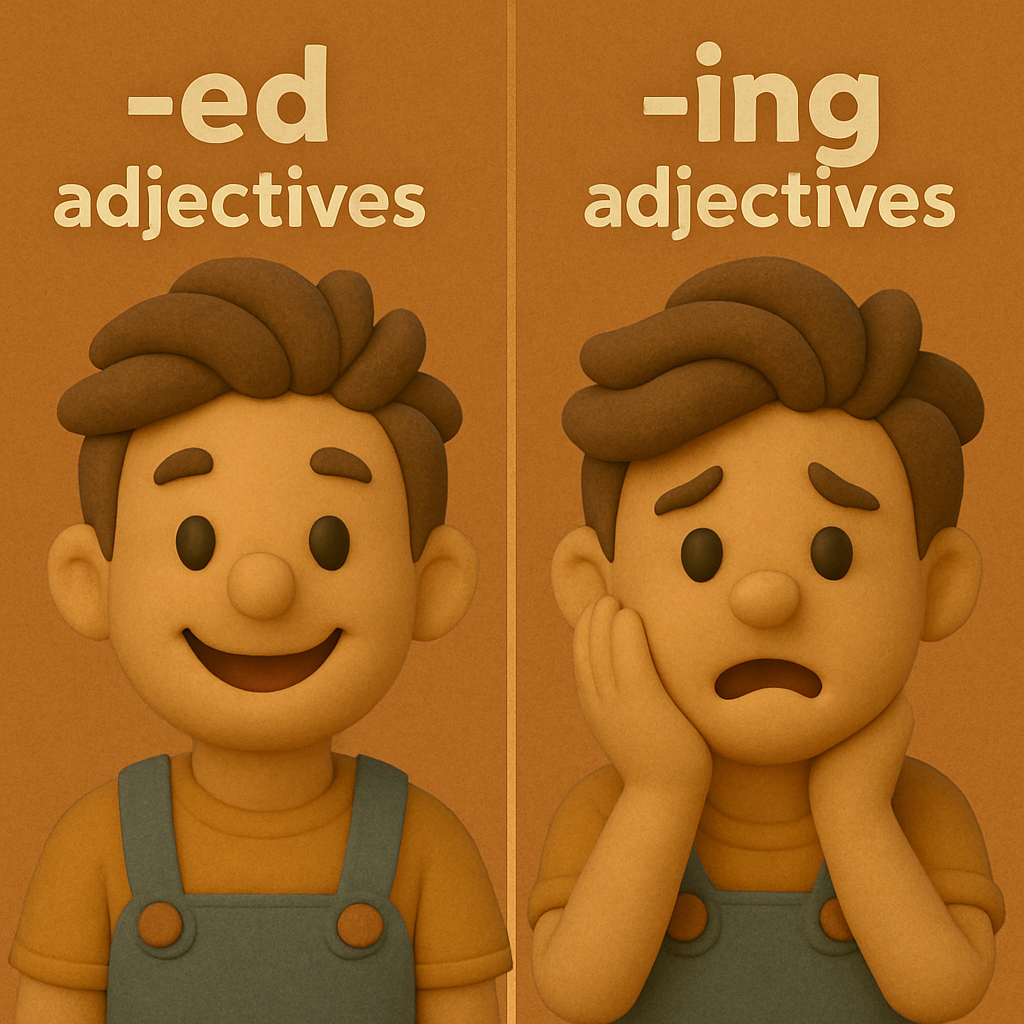 Terminaciones -ed o -ing para adjetivos en inglés
