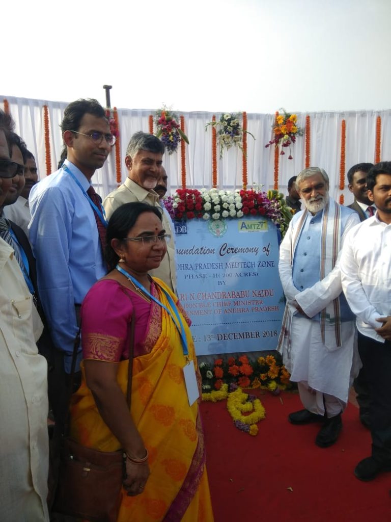 Andhra Pradesh Chief Minister Shri. Chandrababu Naidu at the inauguration of the Phoenix Factory in AMTZ.