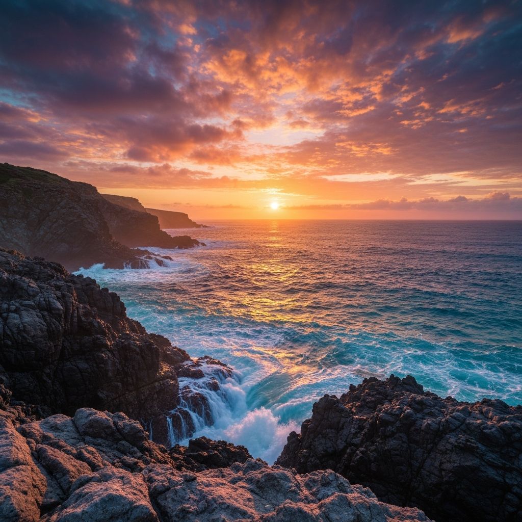 Matahari terbenam merah di atas bukit pasir