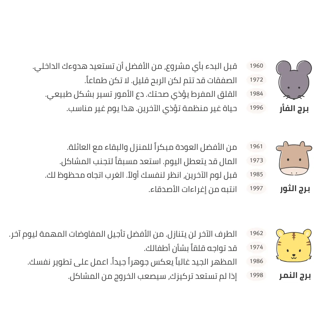 الفأر والثور والنمر — ملخص حظ اليوم 2 نوفمبر 2025