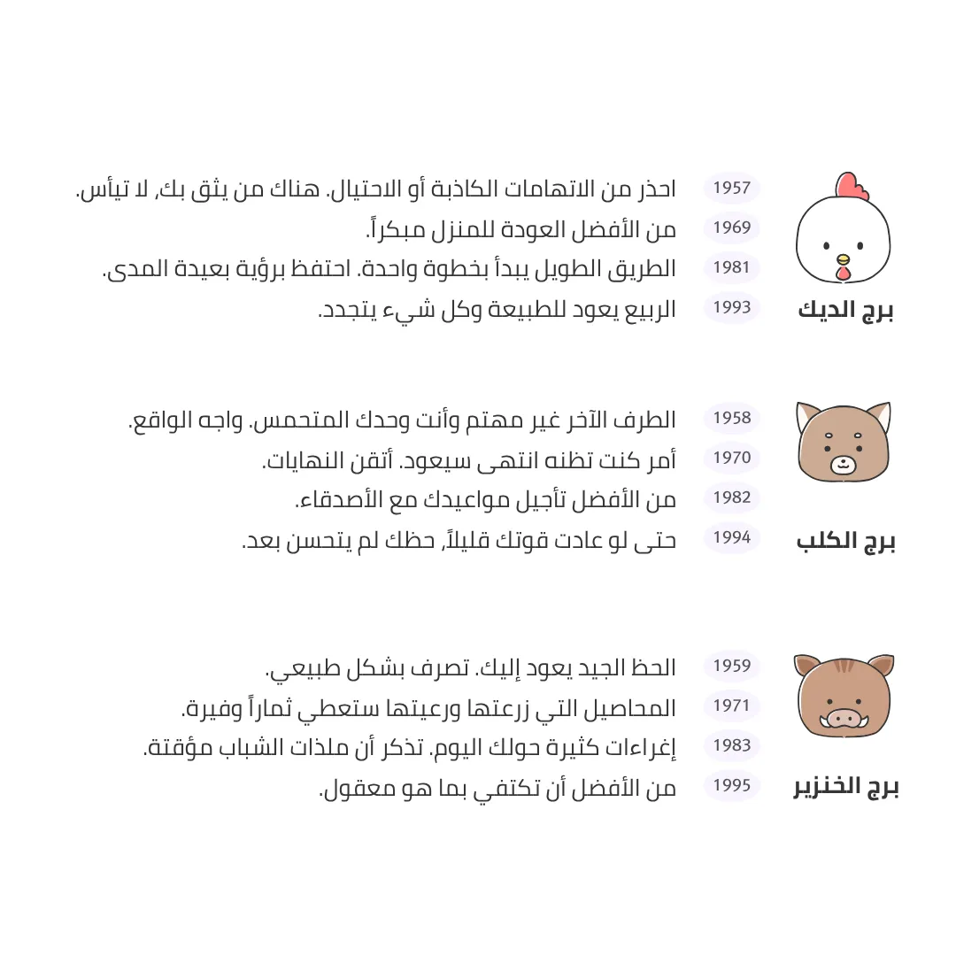 الديك والكلب والخنزير — ملخص حظ اليوم 2 نوفمبر 2025
