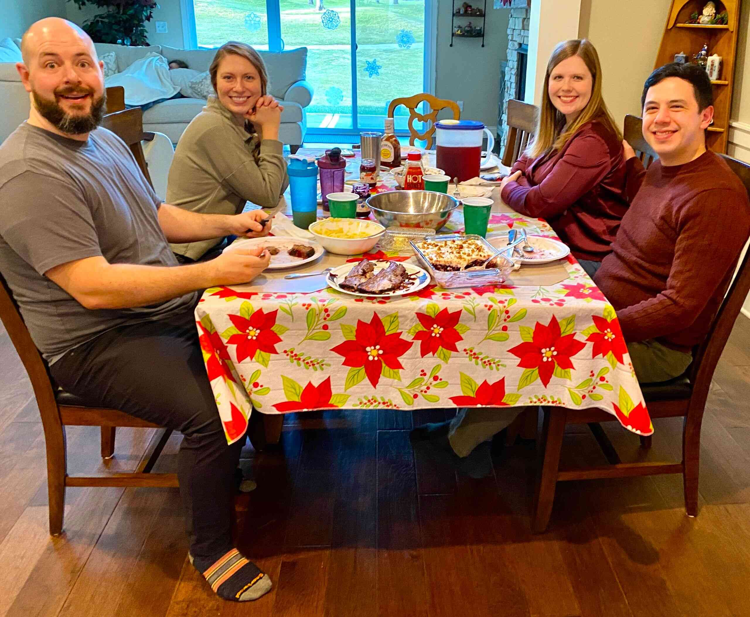 We had a busy Christmas Eve day, mainly because it was Sunday, and our Sundays are always crazy. So our traditional candle-light Christmas Eve dinner was actually lunch instead. Even though we didn't eat our meal under the glow of candle-light, the food was still good, actually, it was better than good...