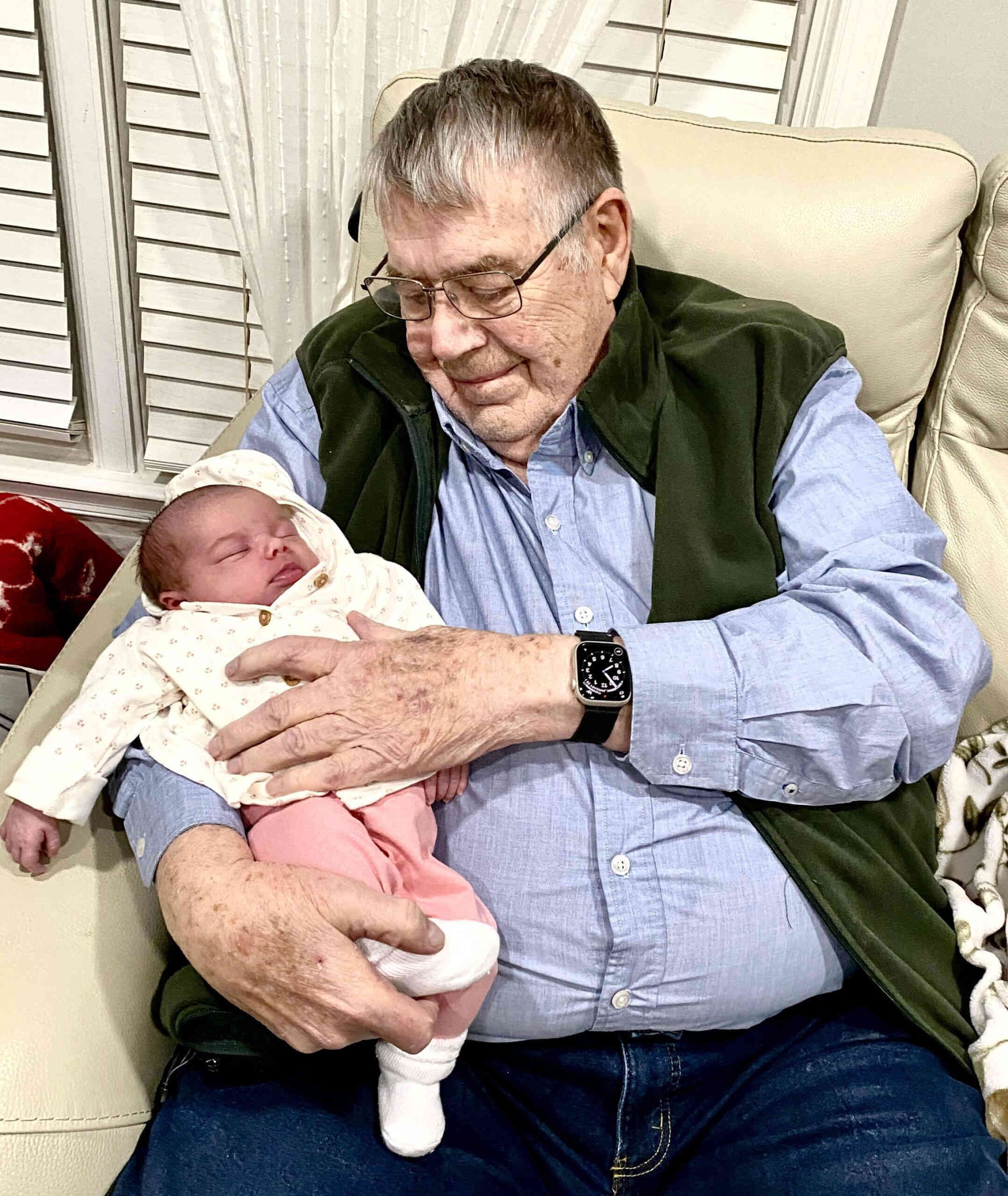 Grandpa bonding with his great grand daughter Camila