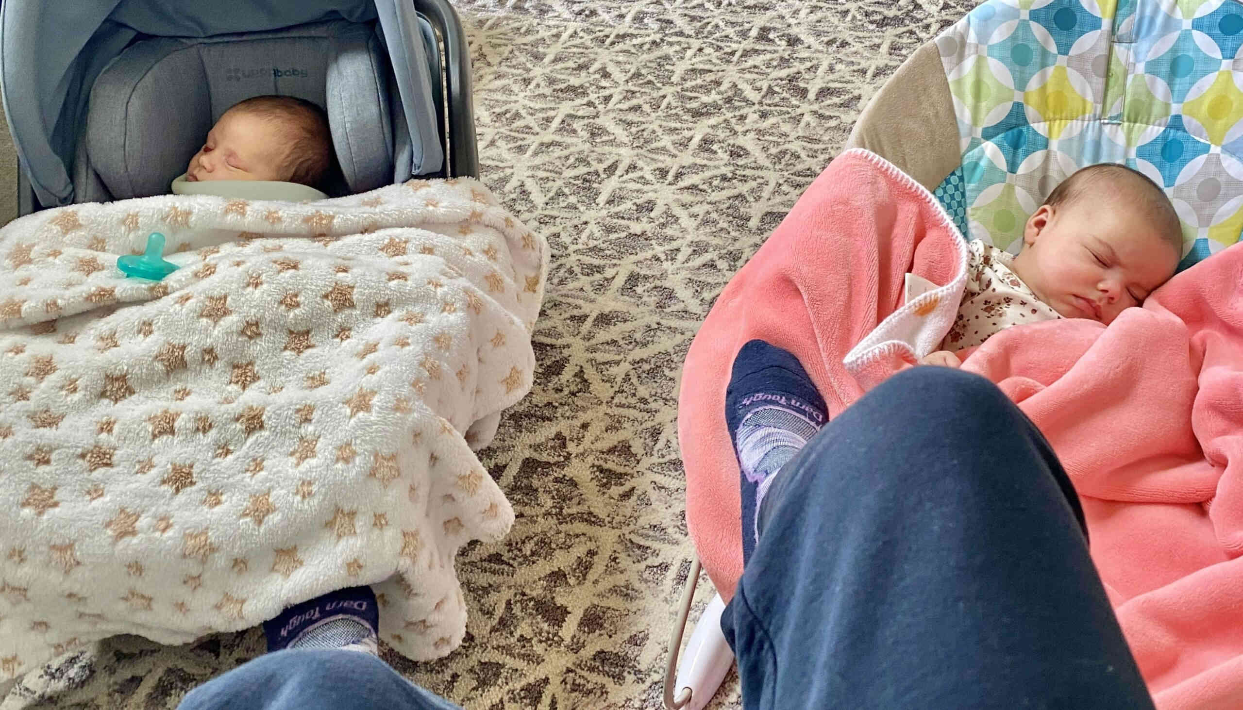 It was fun having our two grand daughters here together (while babysitting the girls I rocked them both at the same time during their naps).