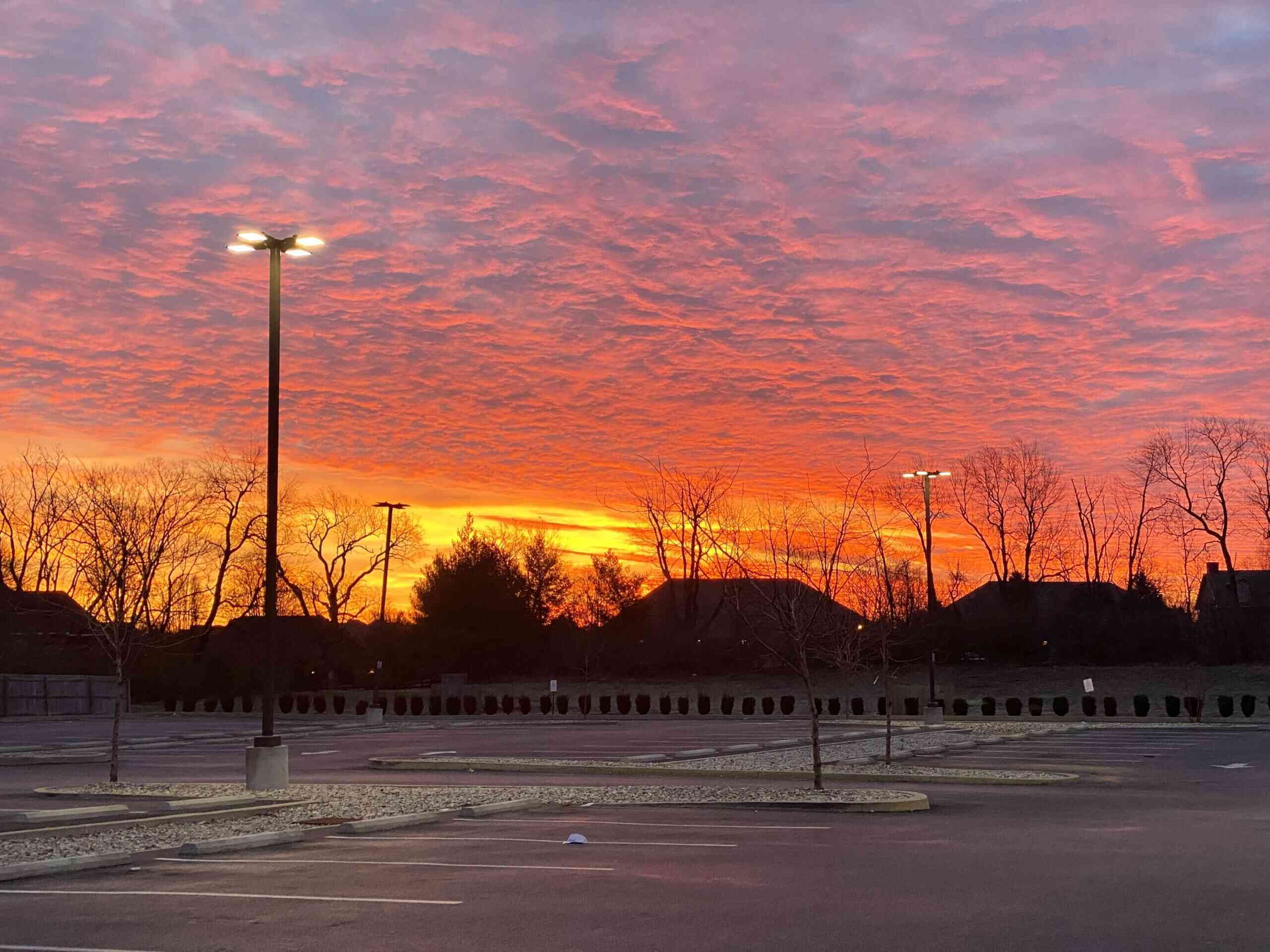 We had some beautiful sunrises in March, I took these pics coming out of the gym on two separate mornings.