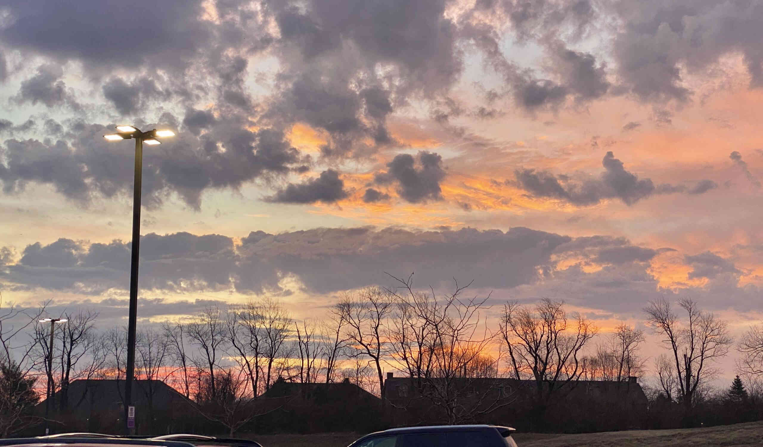 We had some beautiful sunrises in March, I took these pics coming out of the gym on two separate mornings.