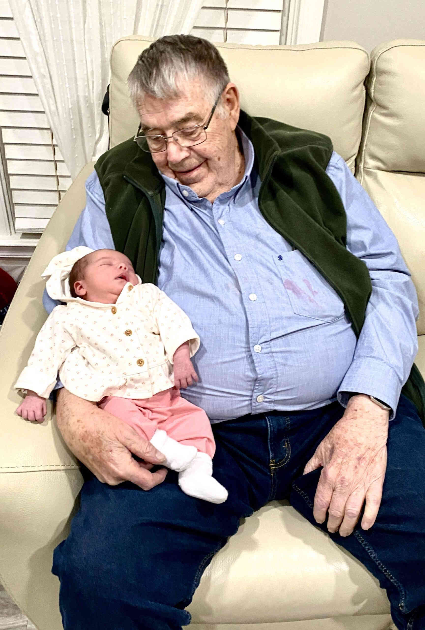 Grandpa bonding with his great grand daughter Camila