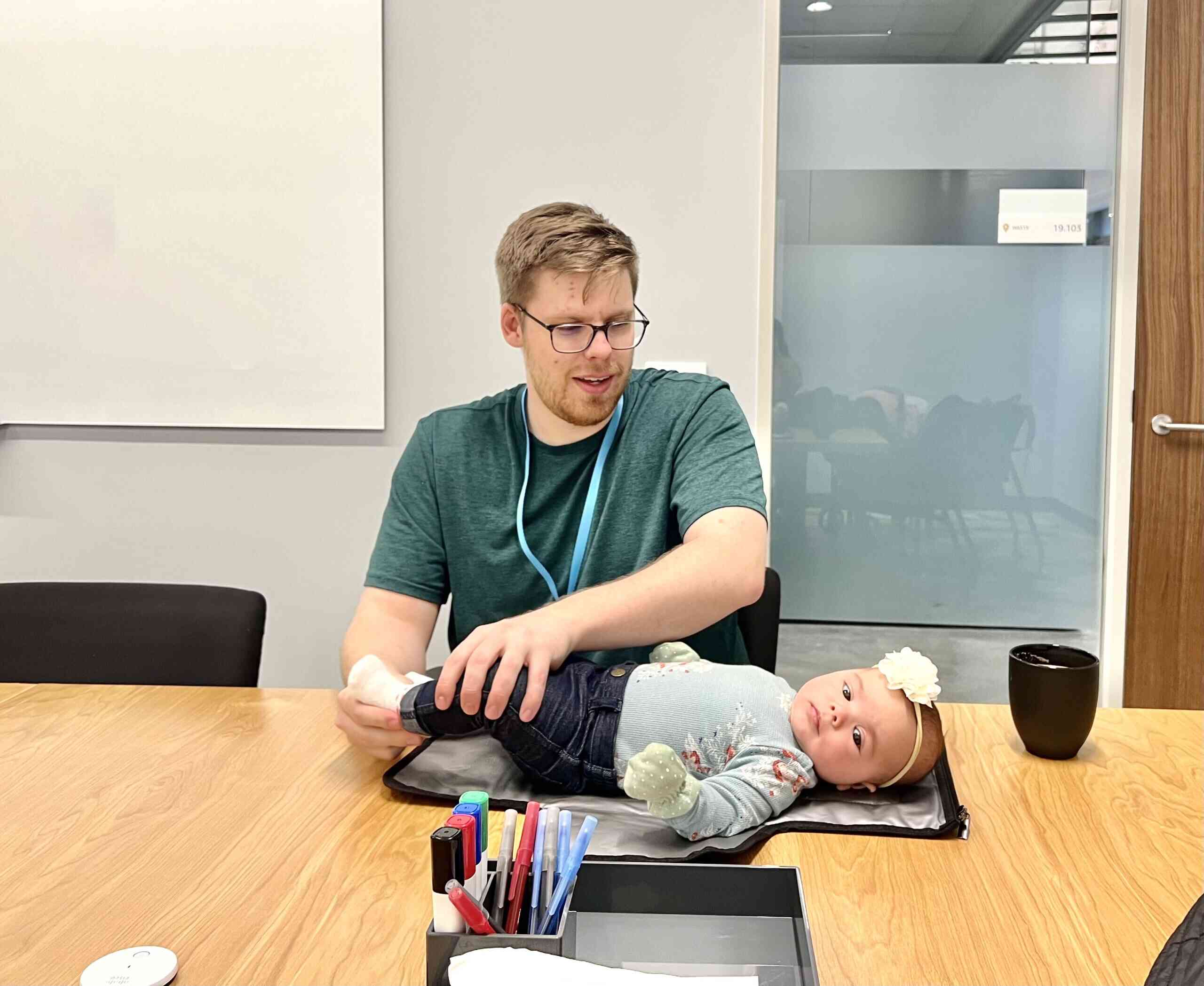 They all had a good time, especially Camila who got the privilege of getting her diaper changed on one of Amazon's conference tables!