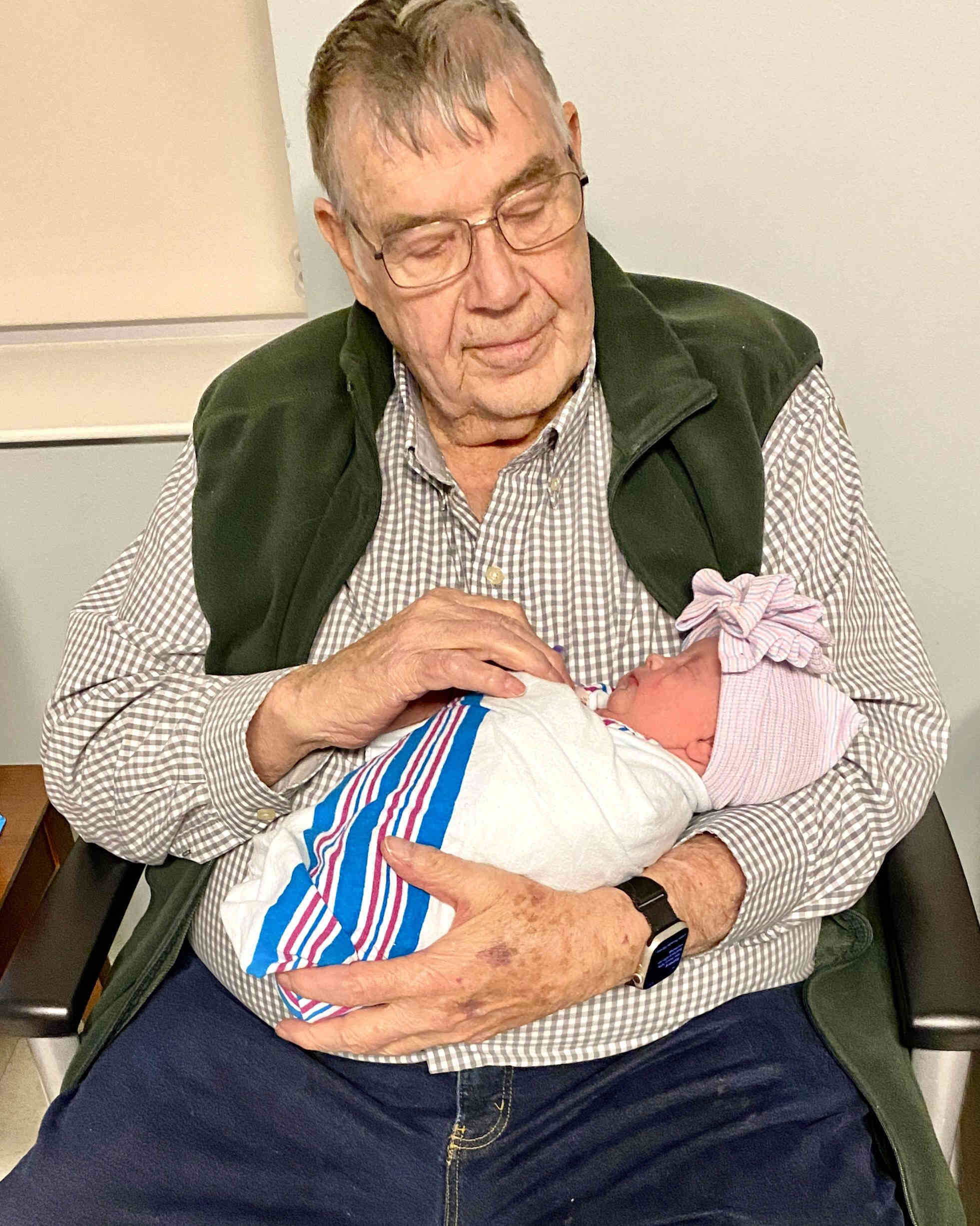 Claire turned four months while we were out in Idaho. Her four-month birthday was actually the same day Victor passed away. It's hard to believe that just four months earlier Victor was actually holding Claire, in the hospital, the day she was born. Even though she'll never know her Great Grandpa Manwaring, I am grateful for those precious moments she was able to be with him before he passed away!