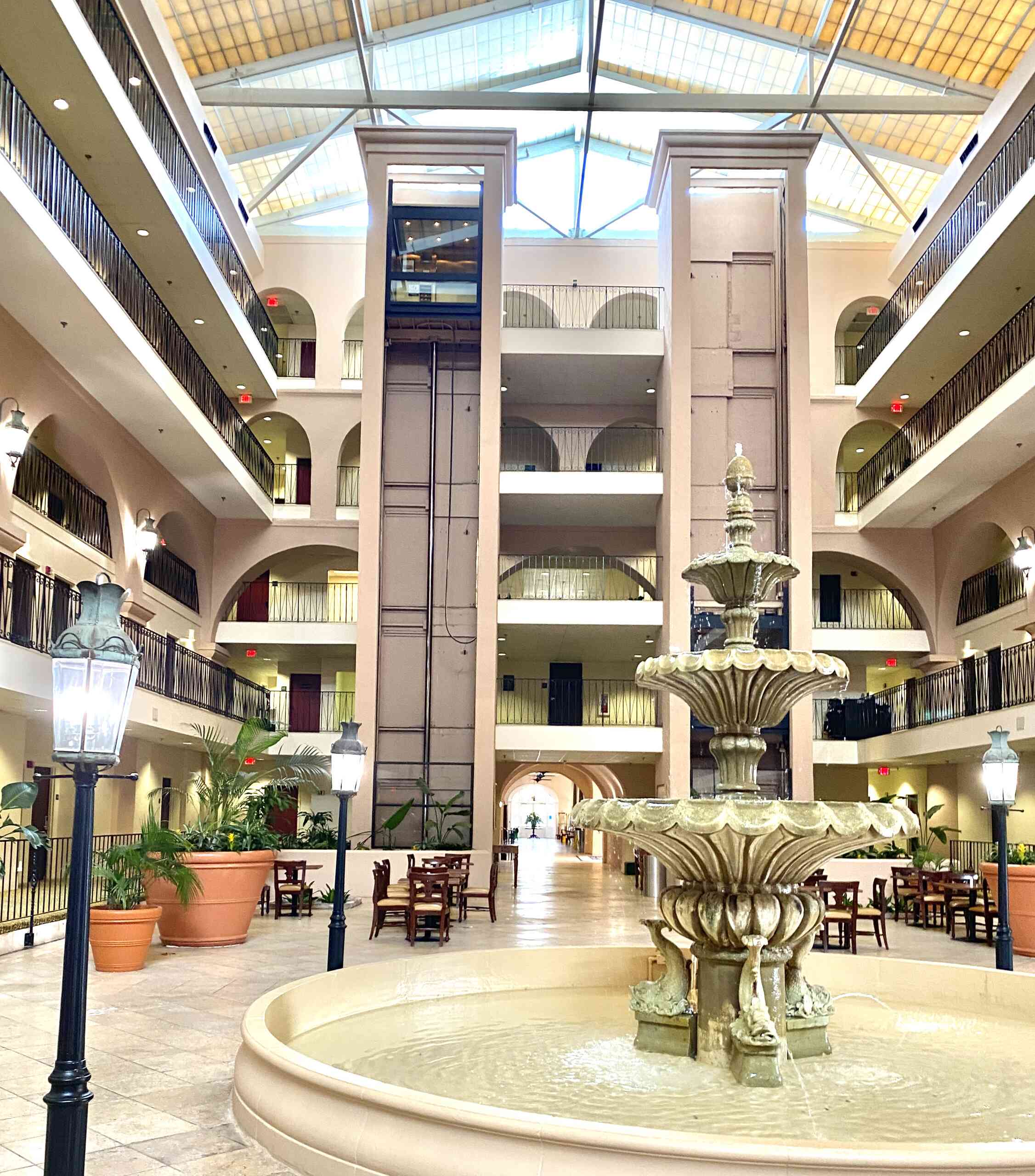 The courtyard in our Charleston Embassy Suites hotel, which is on the National Register of Historic places, and was the original 19th century Citadel. I spent a long weekend in Charleston, South Carolina, with Brad while he attended work meetings. Since Charleston had always been on my travel list, I took the opportunity to explore the city on my own during the day, and then we spent the weekend discovering it together. Some of the highlights included the Charleston City Market, Rainbow Row, The Battery with its scenic waterfront and historic homes, the Pineapple Fountain, the magnificent Angel Oak Tree, and the Folly Beach Pier.