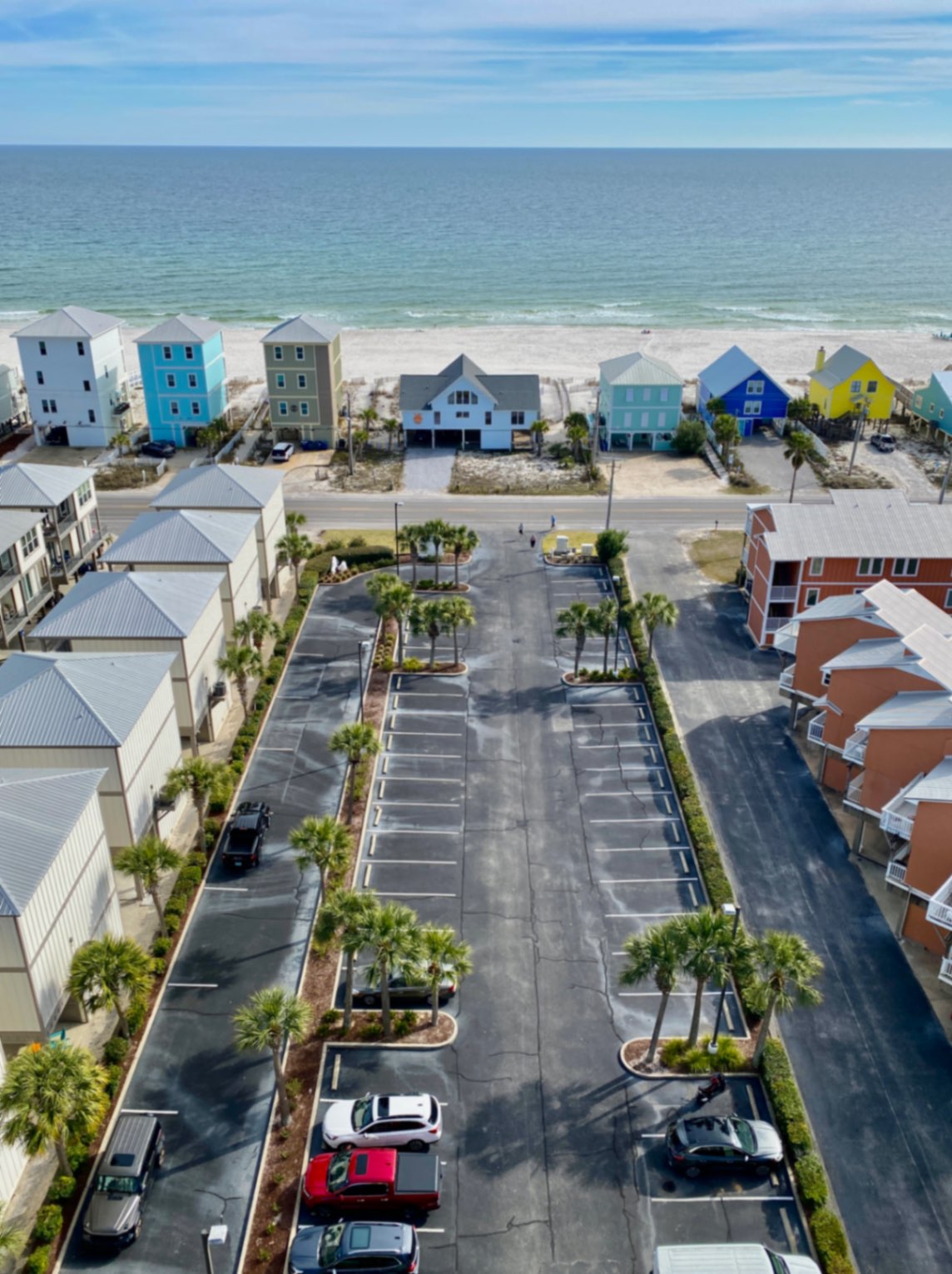 View of the parking lot below