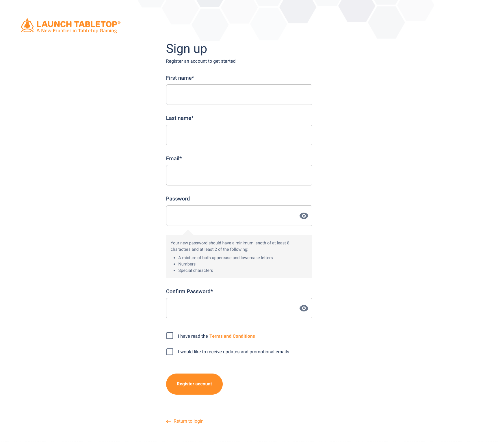 Screenshot: Sign Up Page