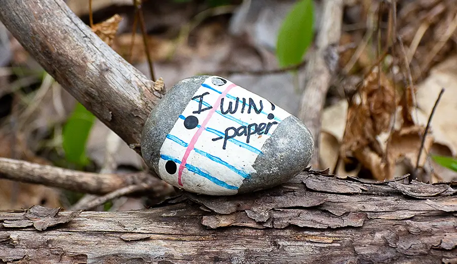 Paper beats rock every time.