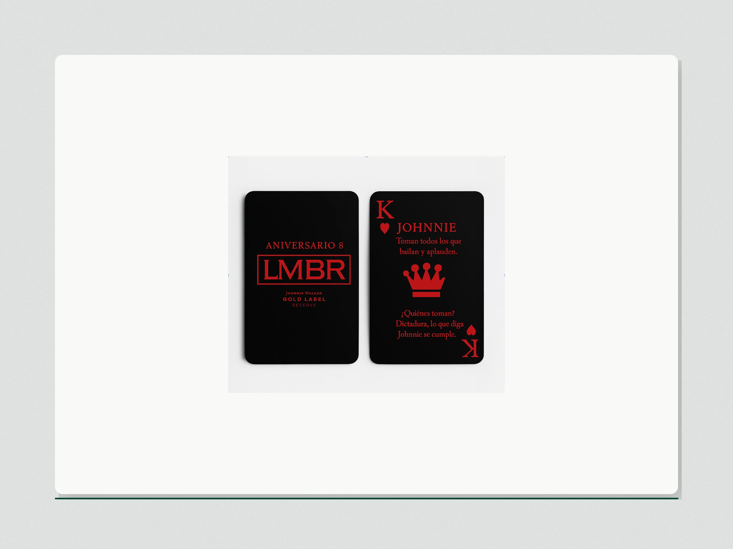 Set de cartas producido para Johnnie Walker