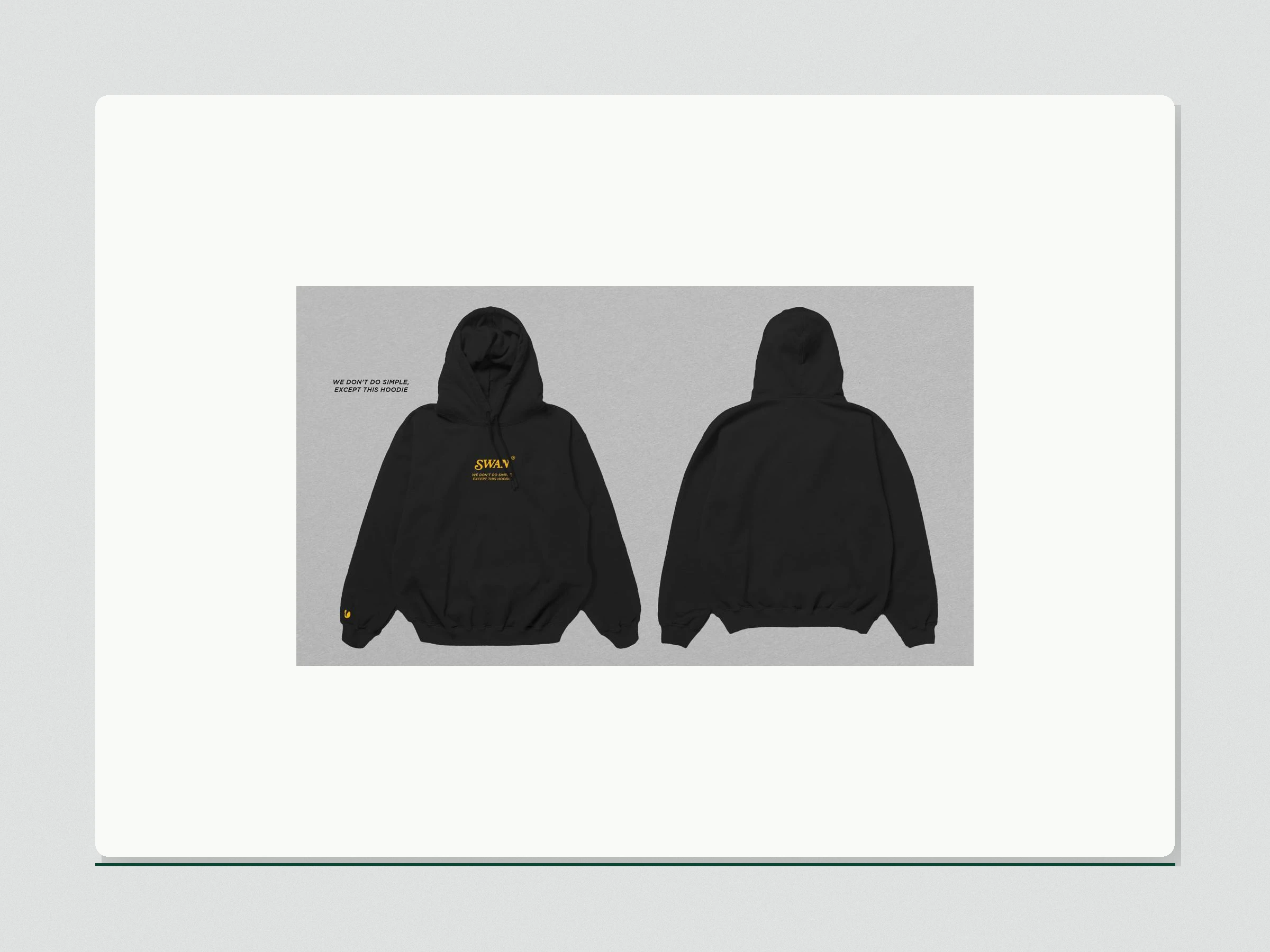 Hoodie negro producido para Swan