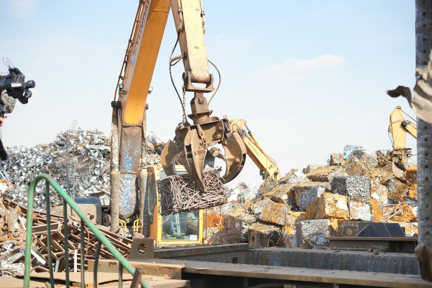 Steel being sorted for recycling at a scrap yard