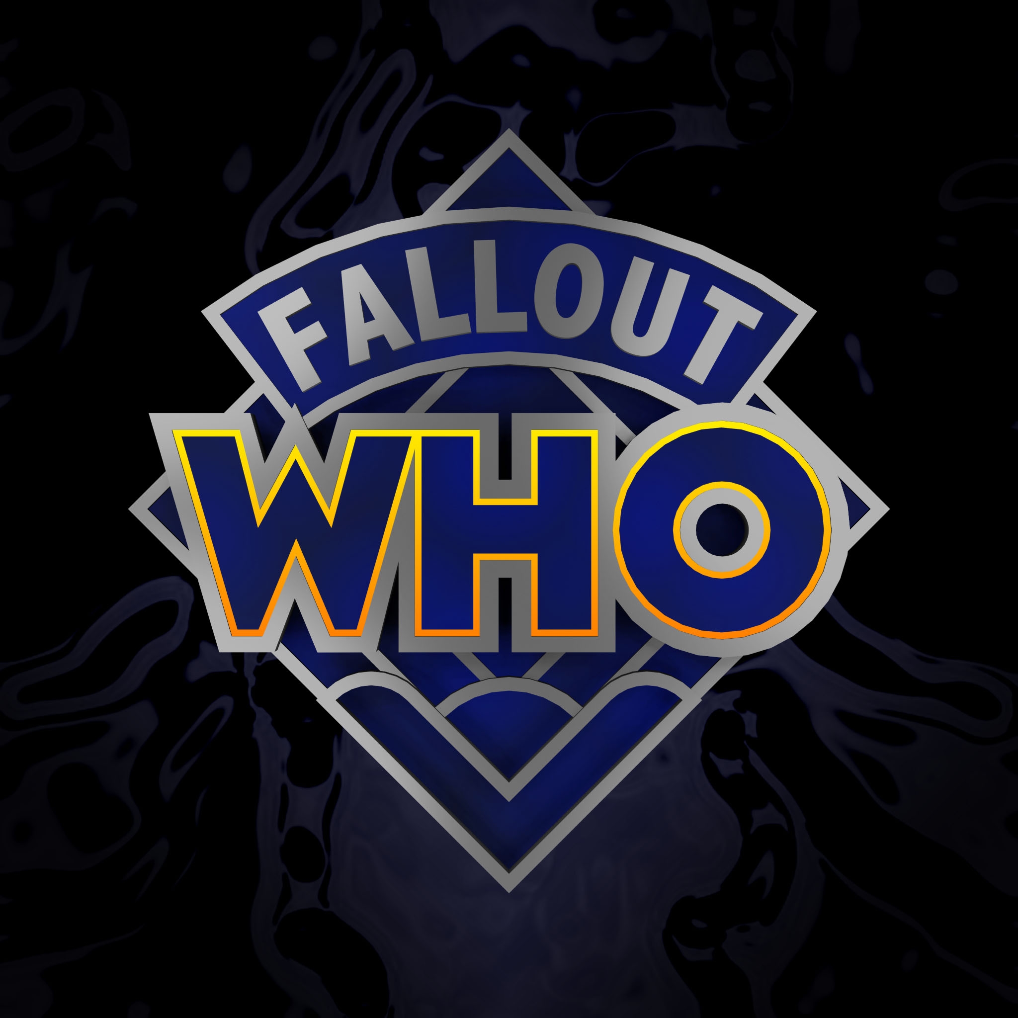 Fallout Who logo - in the style of the diamond shaped 2024 Doctor Who logo.