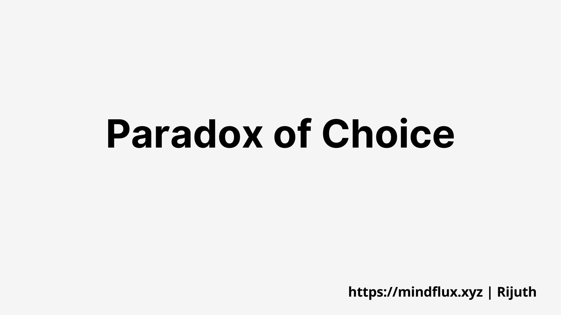 picture of paradox of choice