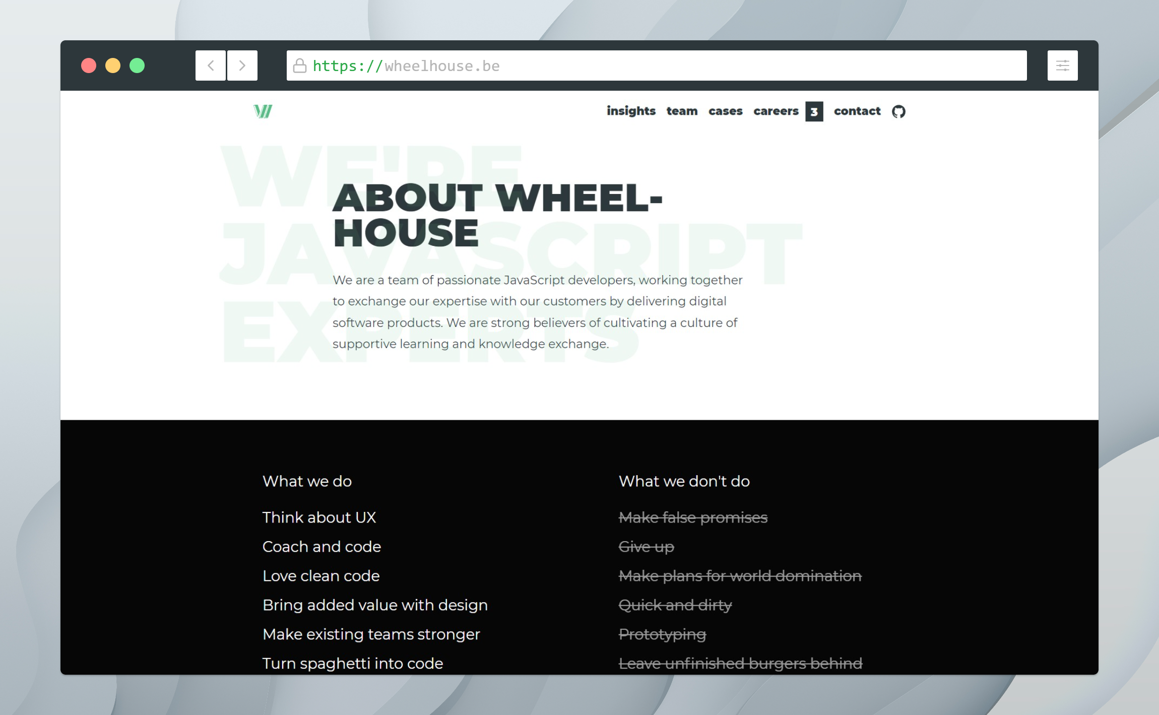 Wheelhouse website: about