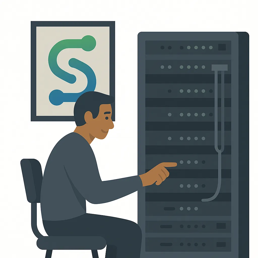 Illustration der Betreuung einer Server-Infrastruktur