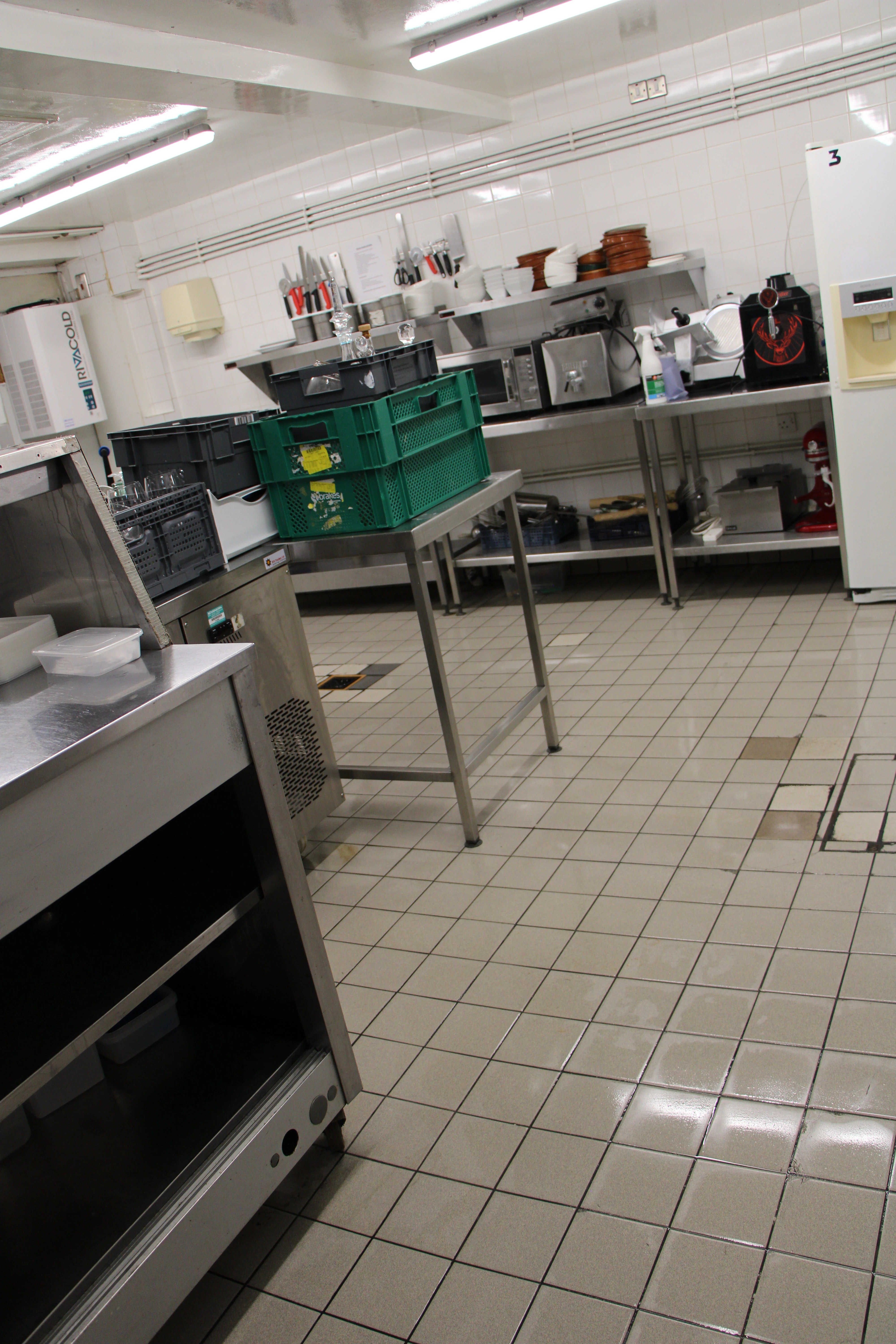 Cleaned commercial kitchen
