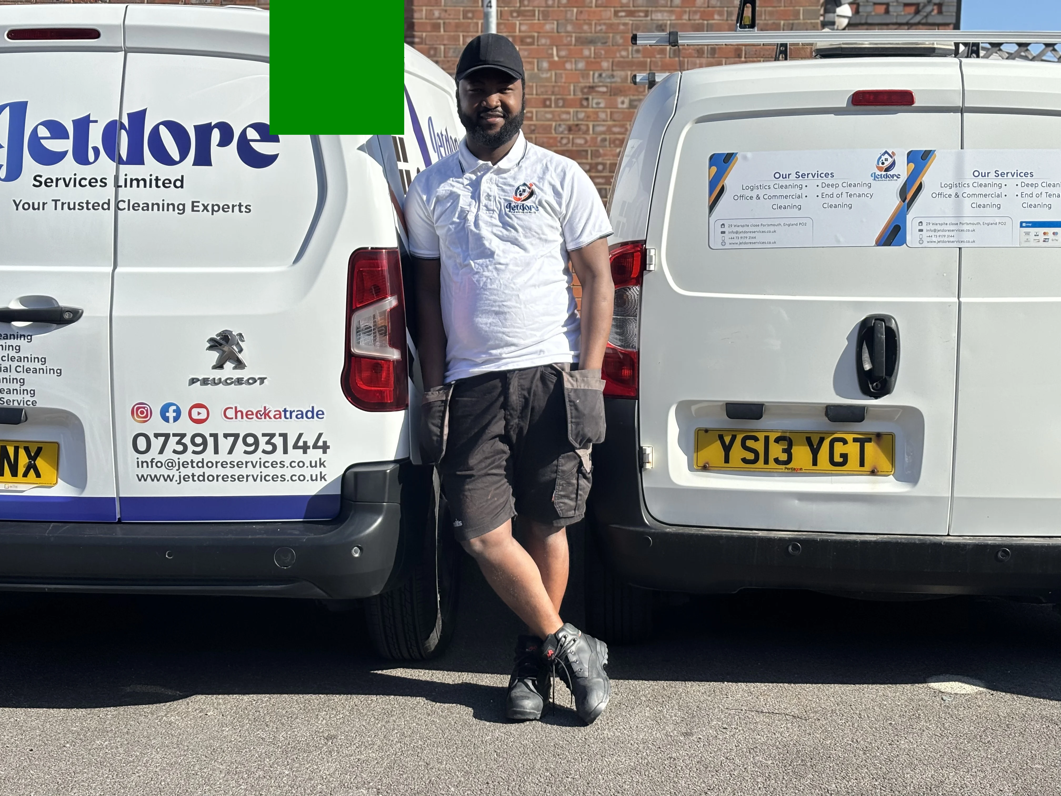 Founder standing next to Jetdore van