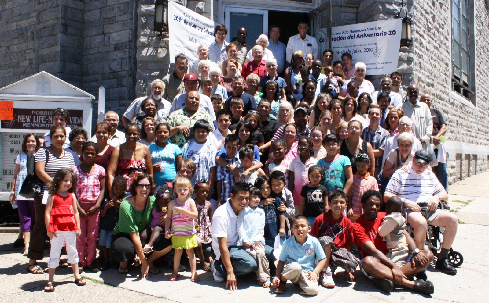 The Nueva Vida Norristown New Life congregation in front of the church