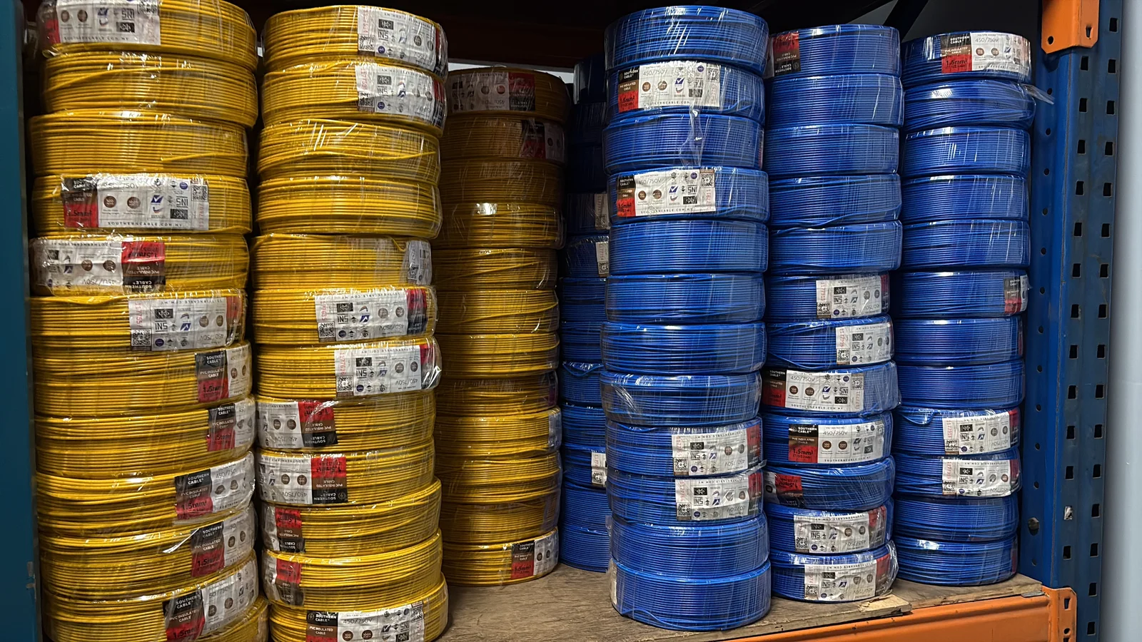Southern Cable electrical cables stocked at Vertex's Batam warehouse