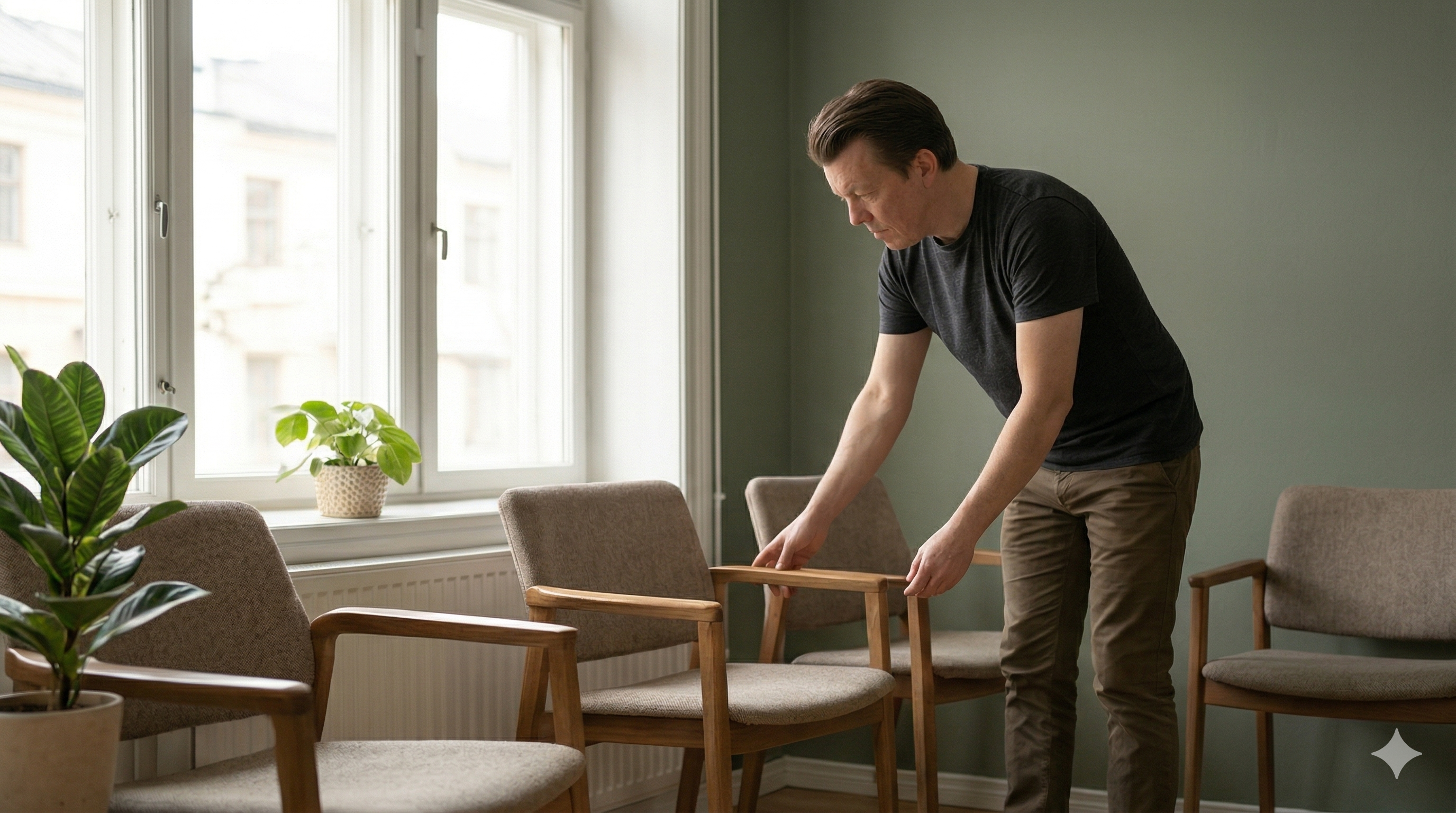 Lasse Dohlmann i terapilokalet