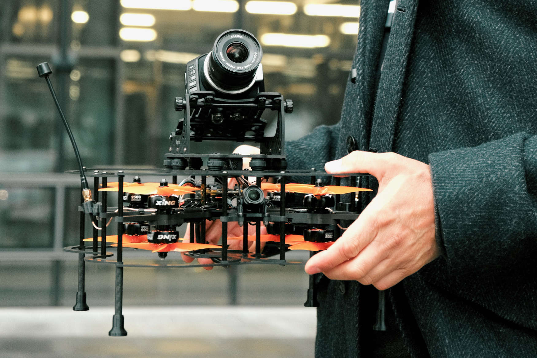 Large cinelifter drone with cinema camera