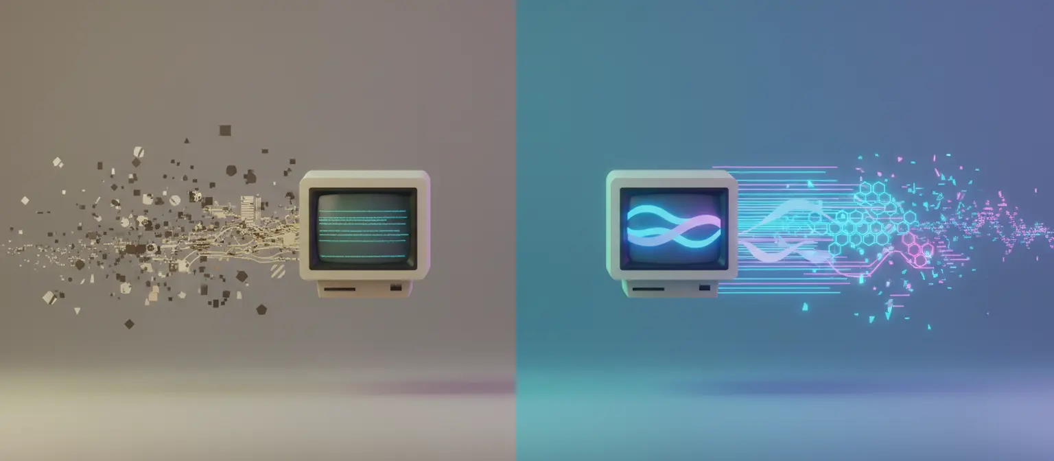 A minimal abstract split composition showing the importance of data for AI