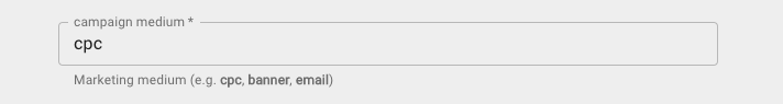 Adding a Campaign Medium in Google's Campaign URL Builder