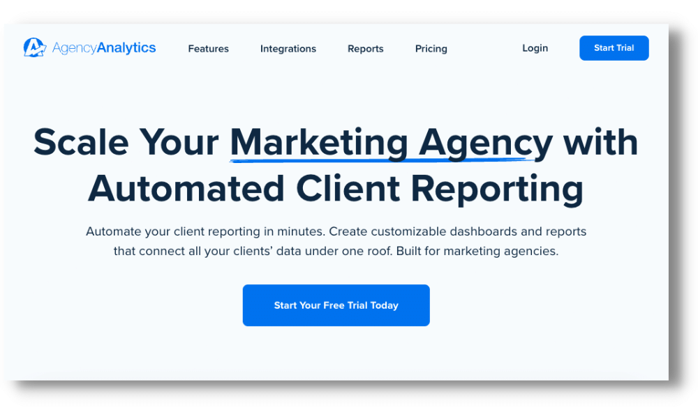 AgencyAnalytics homepage