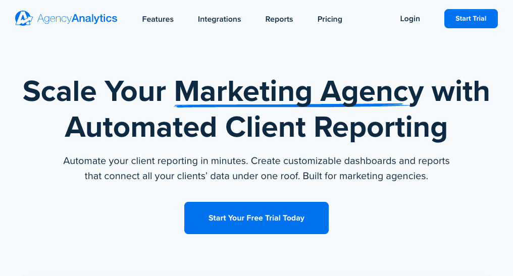 AgencyAnalytics homepage