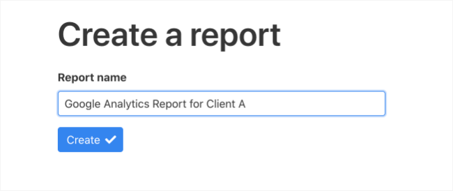 Create a report step 1 screenshot