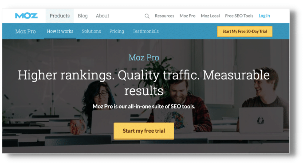 Moz Pro homepage