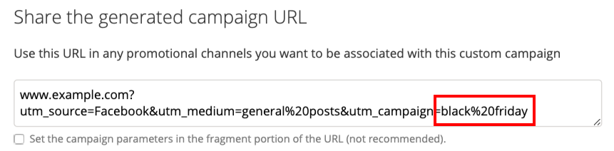 Screenshot of the Campaign URL Builder, with emphasis on utm